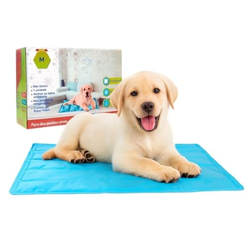 Tapete Gelado Refrescante para Cachorro e Gato Savana Pet – Colchonete Gelado Pet, Não Precisa Congelar, Confortável e Resistente(M)