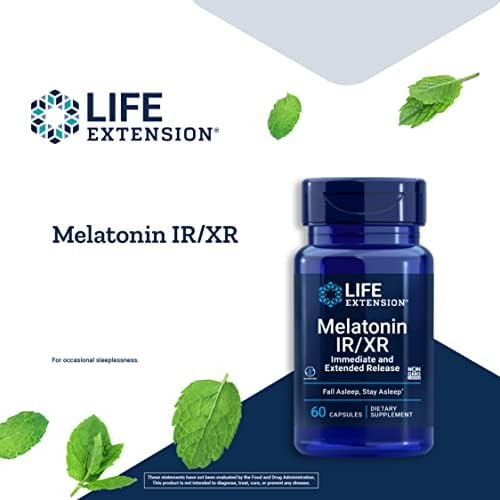 Miniatura 4 de Life Extension Melatonina IRXR - Melatonina de liberación inmediata y prolongada - 7 horas de apoyo - para sueño ininterrumpido, permanecer dormido
