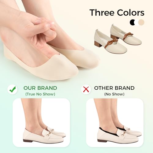 Image of Heatuff 7 Pairs No Show Socks Womens Cushioned Non Slip Low Cut Invisible Liner Footies Socks for Flats Loafers
