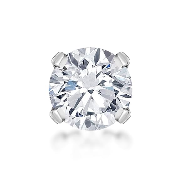 Lavari Jewelers 22 Gauge Straight Bone Nose Stud for Women - 14k White Gold 2 mm Cubic Zirconia Nose Ring for Her - CZ Unisex Hypoallergenic Nostril Piercing Jewelry - 22G Body Piercing for Men by Lavari Jewelers - Image 2