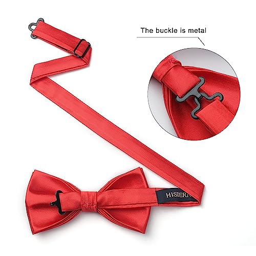 Image of HISDERN Bow Ties for Men Pretied Bowties Classic Formal Business Bow Tie Adjustable Tuxedo Bowtie for Wedding Party