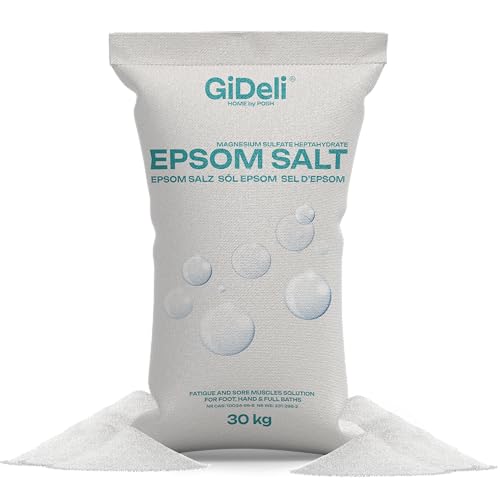 GiDeli Epsom Sales de baño Sales de Epsom Sales de Epsom Sales de Epsom Sales de magnesio puro, calidad farmacéutica (30 kg)