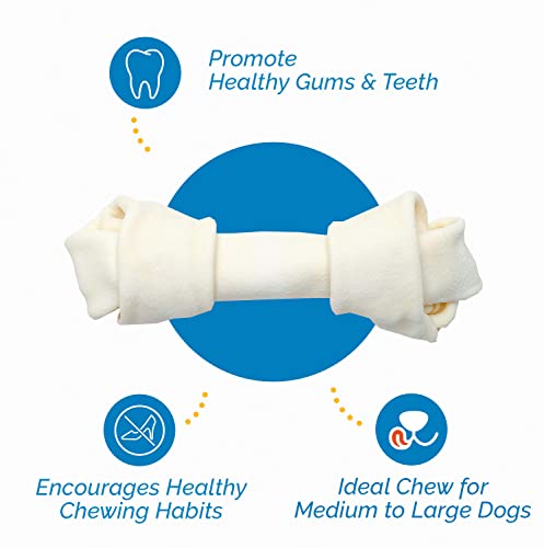 123 Treats - Dog Rawhide Chews Bones For Medium To Large Dogs 6-7" (10 Count) 100% Natural Premium Raw Hides Bulk Treats #TOP4