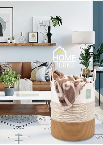 Home Turko Jüt, Hasır, Sepet, Banyo Sepeti, Kirli Sepeti, Oyuncak Sepeti, Düzenleyici, Saksı Sepet, Organizer Çok Renkli - Görsel 3