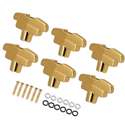 Boutons d'accordage pour guitare électrique et acoustique en zinc doré de forme T