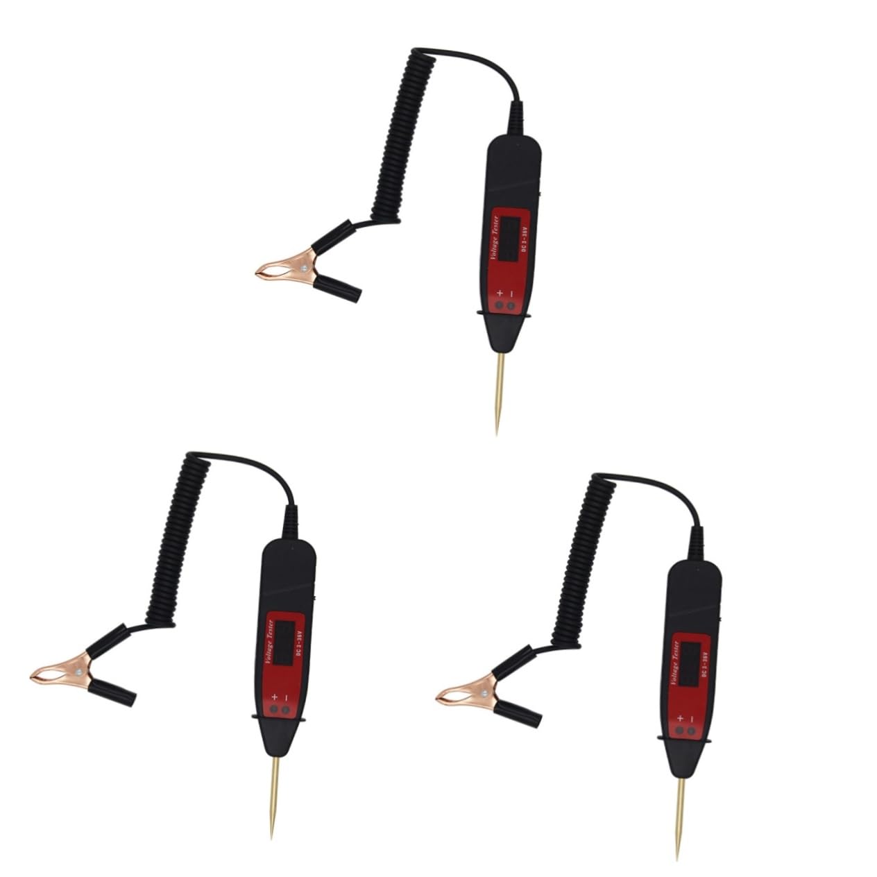 Gatuida 3pcs Electricity Tester Tester Pen Digital Display for Car Maintenance Automotive Tool