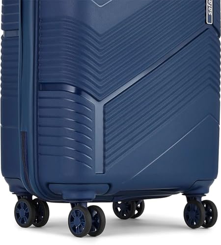 Image of Safari Carter Hard-Sided Polypropylene Suitcase 5 Years Warranty Luggage Set of 3 Trolley Bags (55 & 67 & 76 cm) (Navy Blue)