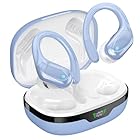 HAOYUYAN Wireless Earbuds, Sports Bluetooth Headphones, 80Hrs Playtime Ear Buds with LED Power Display, Noise Canceling Headset, IPX7 Waterproof Earphones for Workout/Running (Blue)