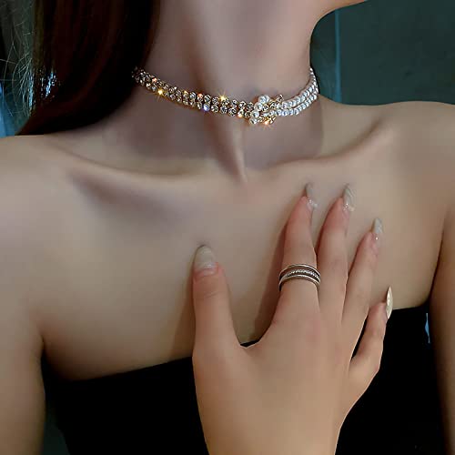 Collier de perles de culture d'eau douce, bijou blanc élégant pour soirée et mariage
