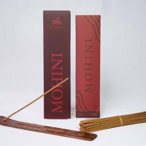 Image of Mohini Luxury Incense Sticks | 60 Bambooless Incense Sticks | Pure Sheesham Wood Stand | Long Lasting Fragrance | Complete Sensory Journey | Ethically Crafted | Pack of 3