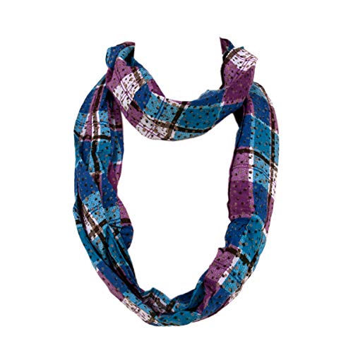 TrendsBlue Plaid Stars Print Infinity Loop Fashion Scarf