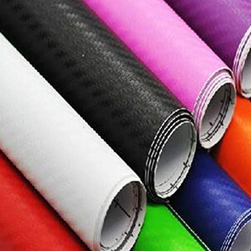 Baost 127x10cm Car Vinyl Carbon Fiber Sheet Wrap Roll Waterproof Vehicle Sticker Film Wrapping Decals Exterior Interior DIY Car Stickers Decoration for PC Motorcycle Bicycle Red