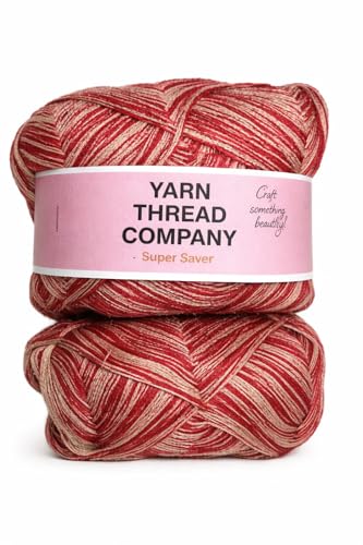 Image of 3 Ply Knitting Wool Yarn, Supersoft Hand Knitting Wool for Craft, Crochet, Amigurumi, Embroidery (Shade 6 180 GM)