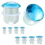 ZS 1 Pair Single Flare Gauges for Ears, Clear Ear Stretch Expanders, Solid Glass Ear Gauge Plugs Earrings 6g - 9/16 Available for Women Men (Blue,00g)
