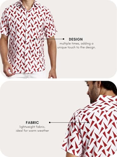 Image of Leriya Fashion Men's Rayon Shirt - Summer Button Down Shirts | Half Sleeve Printed |Formal |Casual Stylish (Available in Plus Size)