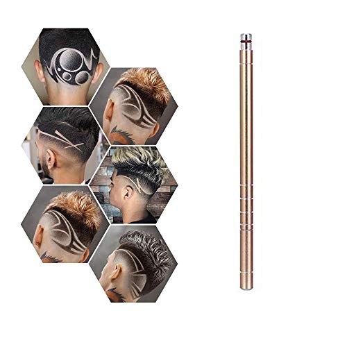 Penna per rasatura dei capelli Penna per intaglio,Penna per rasoio per tatuaggio incisa per capelli multifunzione per Sopracciglia/Strumento per lo styling delle barbe (Oro)