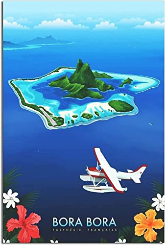 Affiche Bora Bora vintage sans cadre pour changer de déco facilement