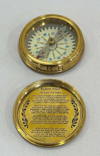 Brújula de bolsillo de latón vintage para camping y senderismo miniatura 7