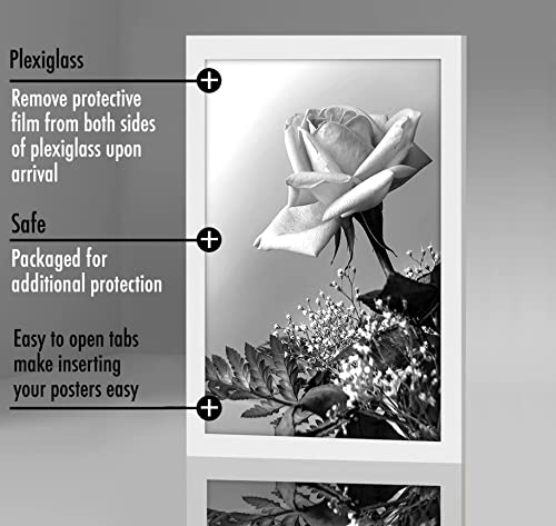 Americanflat 12x18 Poster Frame with Polished Plexiglass - White Picture Frame - Wide Photo Frames Made of Engineered Wood for Vertical or Horizontal Wall Display - Epic Collection - White