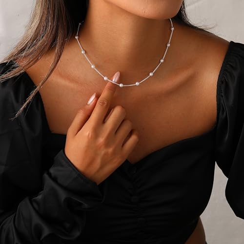 Classic Pearl Necklace Adjustable Gold Pearl Necklace for Women Dainty Collar De Perlas Para Mujer Jewelry Gifts for Her2