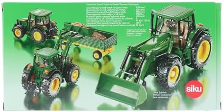 siku 3652, John Deere Tractor with Front Loader, 1:32, Metal/Plastic, Green, Movable front loader, Removable driver's cabin