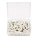 Produktbild Rundkopf Stecknadeln, 200 Stück Karte Nagel Pinnadeln Set Kopf Buntkopf Perlen Nadeln Basteln Nähen Säumen Craft Jewelry Komponenten Dekoration Farben Push Pins Weltkarte Pinnwand DIY Werkzeug Weiß
