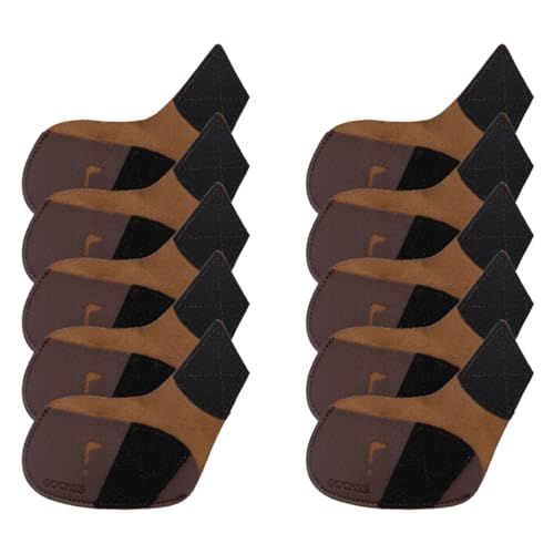 Image of I Golf Iron Headcovers 10pcs PU Fit Both Right-Handed Clubs Golf Club Protector for Titleist Callaway Ping Taylormade Fit More Brands Golf Iron.(Brown)