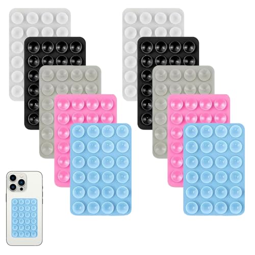 10PCS Silicone Sticky Phone Grip,Anti-slipPhone Sticky Pad,Phone Suction Pad for Selfies and Videos 24 Grain Square