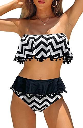 Mujer Traje de Baño Volantes Borla Tops...