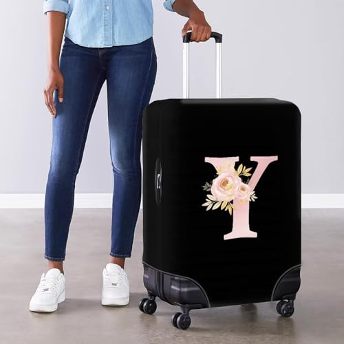 HUGS IDEA Leatter Y Suitcase Cover Polyester Luggage Protector with Zipper Closure Anti-Scratch Travel Essentials for Women Washable Luggage Covers for Suitcases4