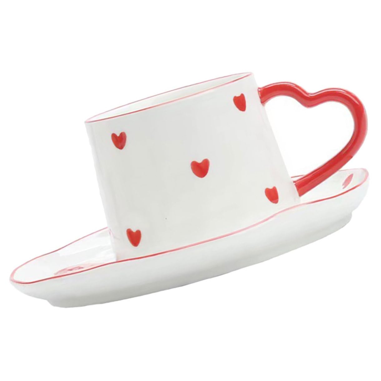 Tasse Valentin amour en porcelaine avec soucoupe pour cadeau
