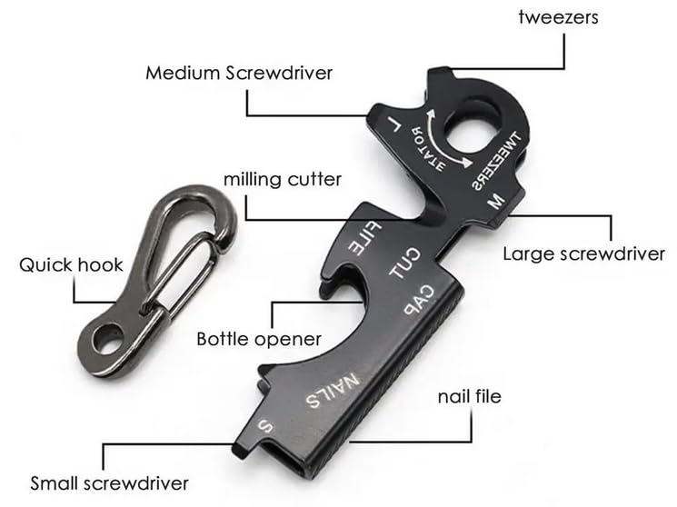 Exsun 2 Pack Sleutelhanger met Flesopener Zware Karabijnhaak Auto Sleutelhangers Beheer voor Mannen en Vrouwen