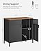 SONGMICS Storage Cabinet, Metal Cabinet, Sideboard with 2 Doors, 15.7 x 31.5 x 29.9 Inches, Magnetic Closure, Adjustable Shelf, Steel Frame, Rustic Brown and Black ULSC102B01