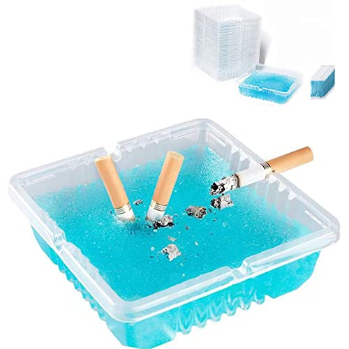 BBRGIRL Disposable Ashtrays, Set of 30, Smokeless, Windproof, Indoor-Outdoor Use, Blue