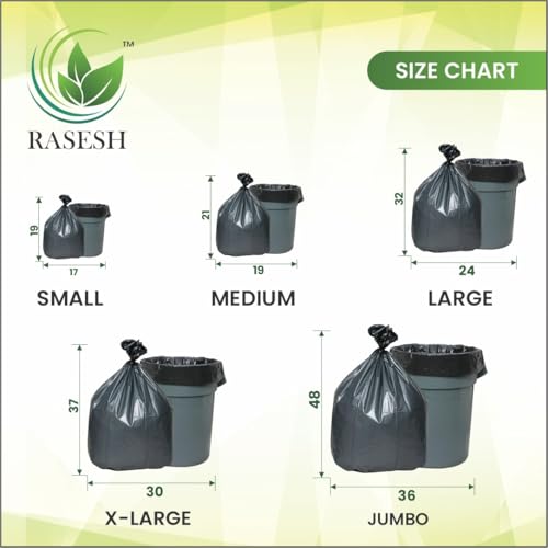Image of Premium Garbage Bags | 42 X 48 Inches (Jumbo XL)| 10 Count (Pack of 1) | Dustbin Bags | Trash Bags | Black Colour