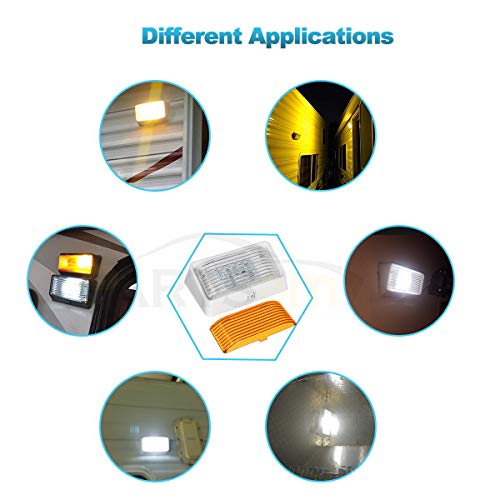 Partsam Rectangle Led Rv Porch Light With On/Off Switch, Rv Exterior Utility Light Lighting Fixture Cover Replacement For Rvs Motorhome Campers, 12V, 5Th Wheels, Clear And Amber Lenses Removable #TOP7
