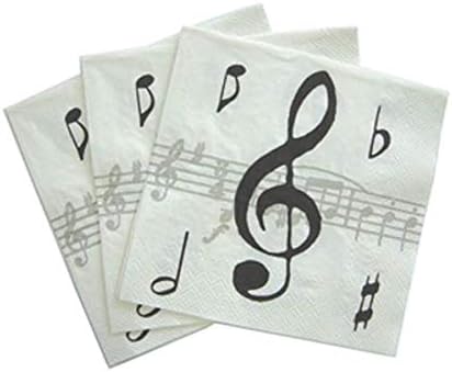 Napkins - Grey Music Notes