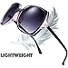 The Fresh Women's Oversized Square Jackie O Cat Eye Hybrid Butterfly Fashion Sunglasses - Exquisite Packaging (727702-Crystal pink/Black paint, Gradient Grey)