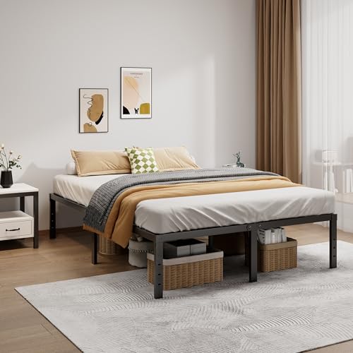Image of LUMUNANCE Metal Bed Frame Full Size - 16 Inch Heavy-Duty Full Platform Bed Frame No Box Spring Needed, Easy Assembly, Noise-Free, Sturdy Mattress Foundation, Underbed Storage Space