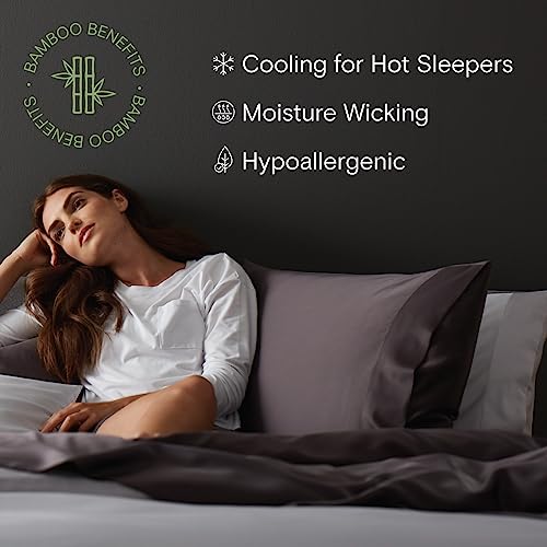 Doz By Sijo 100% Organic Bamboo Sheet Set, Buttery Soft, Cooling For Hot Sleepers, Silky Breathable, Oeko-Tex, High Gsm, 16" Deep Pockets - 4Pc - 2 Pillowcases 1 Fitted 1 Top Sheet (Forest, King) #TOP5