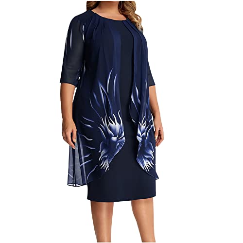 Abendkleid für Damen Elegant Einfarbig Chiffon Partykleid Ballkleid mit...