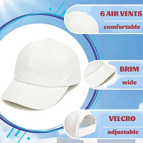 Miniatura 4 de Yanwang Bebé Niños Color Sólido Gorras De Béisbol De Algodón Ajustable Sun-Sombrero Para Niños Pequeños Niñas White,2-5years