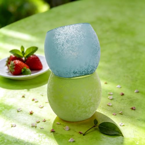 Frühlings Teelichtgläser 4er Set, Teelichthalter Glas für Ostern Deko, Elegante Kerzengläser für Votivkerzen, Vintage Kerzenhalter Glas als Frühlingsdeko & Tischdekoration für Hochzeit, Geburtstag