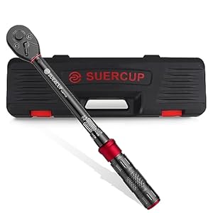 SUERCUP 3/8-Inch Drive Click Torque Wrench – 5-45 Ft-Lb/6.8-61Nm, Dual-Direction Adjustable 72 Tooth Click Torque Wrench for Bike, Motorcycle and Car Repair