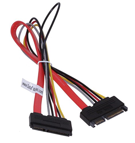 Coolgear 20 inch 22 pin Male to Female Power and Data sata Extension Cable