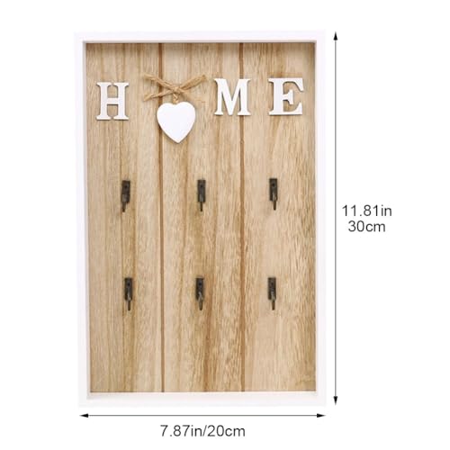 Soporte para llaves para decoración de pared de madera rústica 3