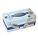 Produktbild TOPBATHY Holz Tissue Box Kosmetiktücherbox Mediterraner Stil Kleenexbox Maritime Tischdeko Taschentuchbox Kosmetiktuchspender Kosmetiktuch Box Nautische Geschenke für Zuhause Büro