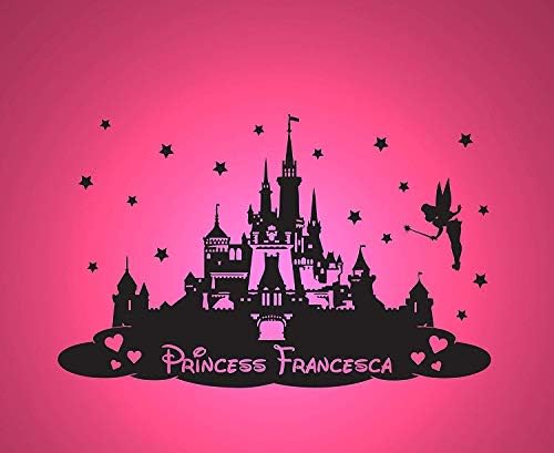 The Sticker Stop - Princess Castle Wall Sticker - Personalised - Children's Bedroom - Vinyl Wall Art (Large - 580 x 900mm)