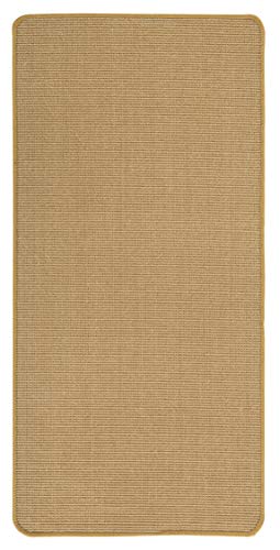 Misento Sisal Teppich aus 100% Naturfaser Flachgewebe Webteppich Uni, 50 x 80 cm