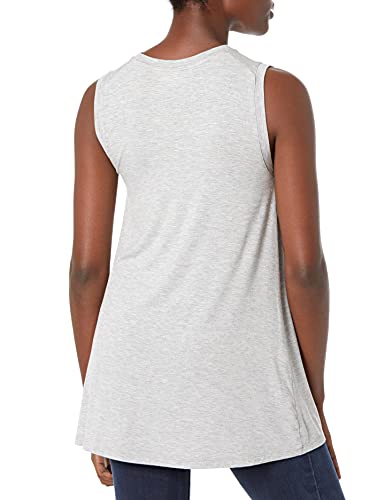 Amazon Essentials Women's Jersey Relaxed-Fit Muscle-Sleeve Swing Tunic (Previously Daily Ritual), Light Grey Heather, Medium #TOP1